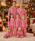 Candy Cane Stripe Green Piped Matching Family Christmas Pyjamas