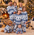 Navy Reindeer Fair Isle Matching Family Christmas Pyjamas