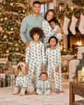 Sage Green Pine Tree Print Matching Family Christmas Pyjamas