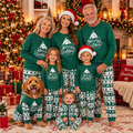 Red Merry Christmas Tree Fair Isle Matching Family Christmas Pyjamas