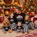 Merry Christmas Santa Hat Buffalo Check Matching Family Christmas Pyjamas