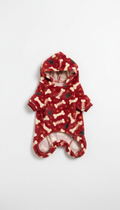 Pet pajama onesie with festive bones